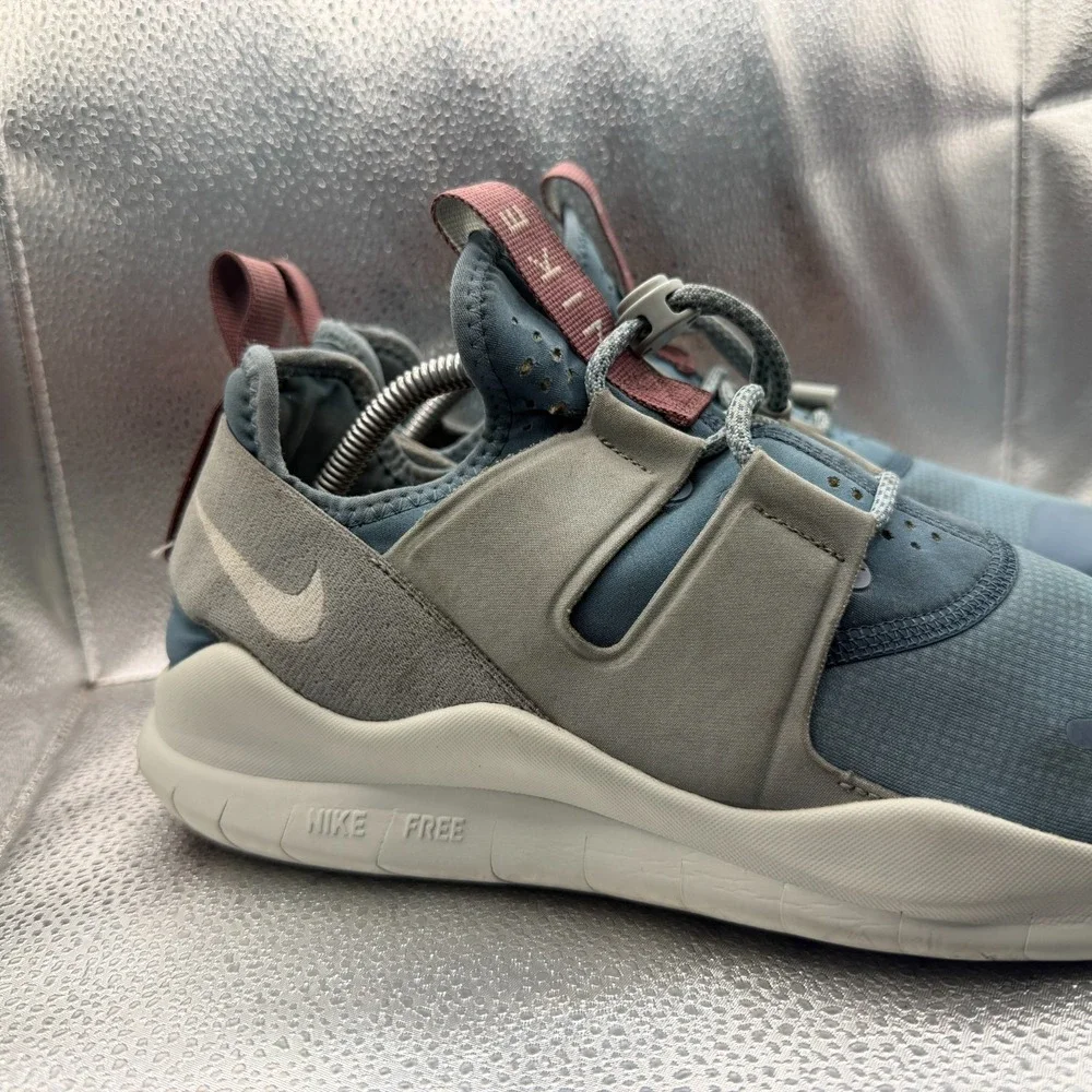 Size 12 Nike Free RN Communtor 2018 Blue Gray Womens Running Sneakers AA1621-400